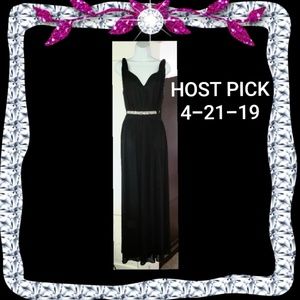 NWT Express Floor Length Gown Black Size 14